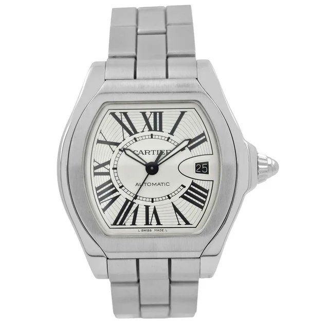 Cartier Roadster Silver Opaline Dial Mens Watch W6206017 in silver|gray from Jomashop.com