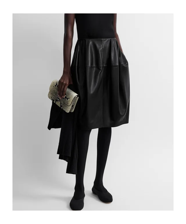 Toteme Sculptural leather skirt black, photo 2 of 5 from SENSER