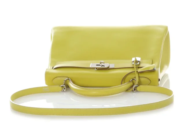 Hermès Lime Epsom and Gris Perle Candy Collection Kelly 32 in Grey Epsom leather from Ann's Fabulous Finds, photo 7 of 11