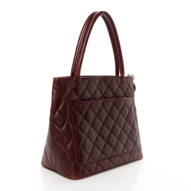 Chanel Caviar Quilted Medallion Tote Bordeaux in Burgundy Caviar leather from FASHIONPHILE, photo 3 of 13