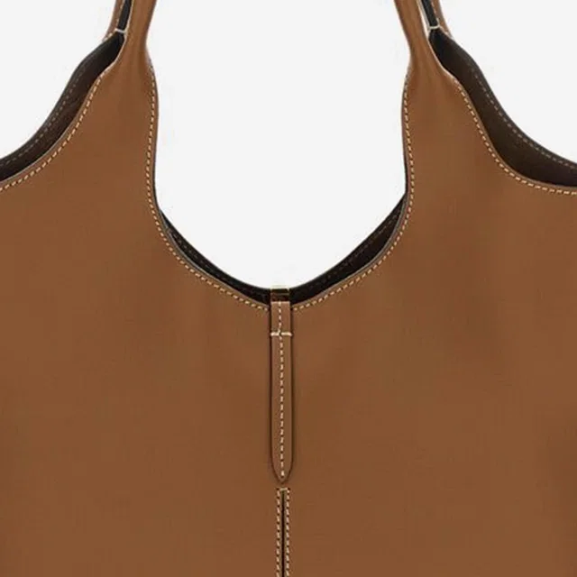 Tod's Calfskin Leather Shoulder Bag — Brown in Brown Calfskin from HEWI