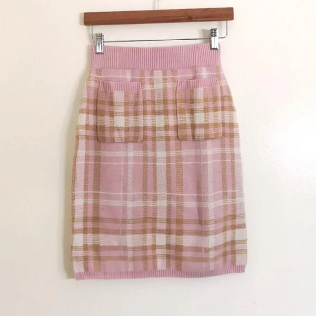 Zimmermann 100% Wool Plaid Mini Skirt Pockets Size 2 in brown|pink|neutral Wool from Poshmark