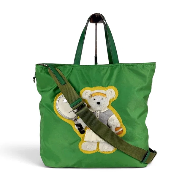 Prada Collection 2-Way Tote Bag Teddy Bear Beijing Olympics Limited Edition in Nylon from The Reluxe
