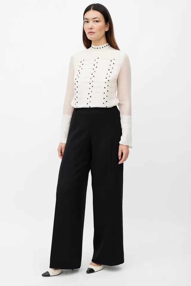 Chanel FW 2003 Wool Wide Leg Trouser in Wool from VSP Consignment