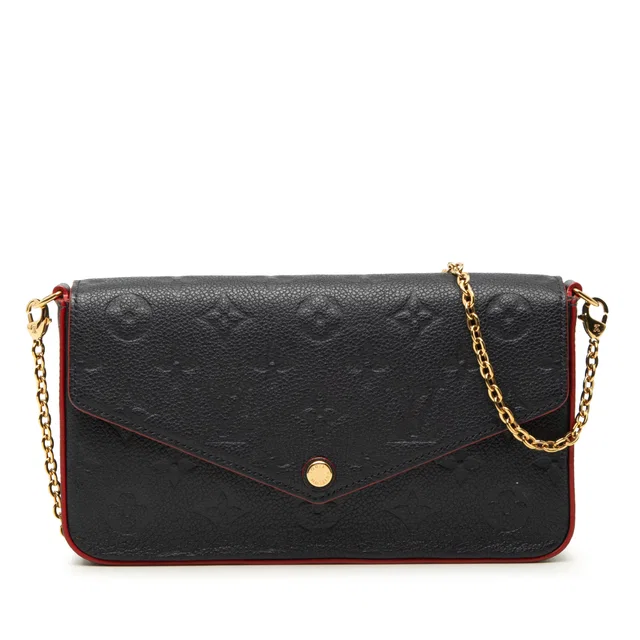Black Louis Vuitton Monogram Empreinte Pochette Felicie Crossbody Bag in Black from Designer Revival