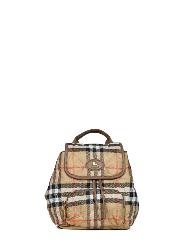 Burberry Horseshoe Mini Backpack — Beige Polyamide in Beige Leather from HEWI