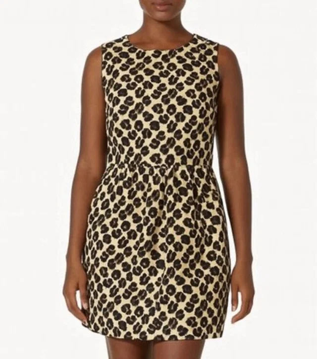REDValentino Leopard Print Sleeveless Satin Sheath Mini Dress Tan 48 It / Us 12 in brown|neutral Satin from Poshmark