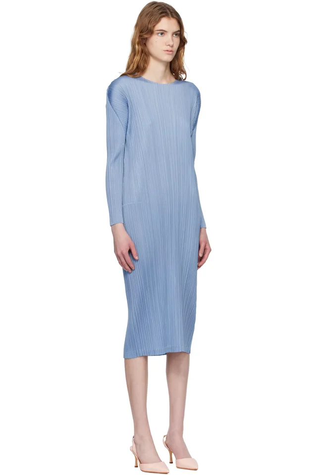 PLEATS PLEASE ISSEY MIYAKE Blue Monthly Colors December Midi Dress, photo 2 of 4 from SSENSE