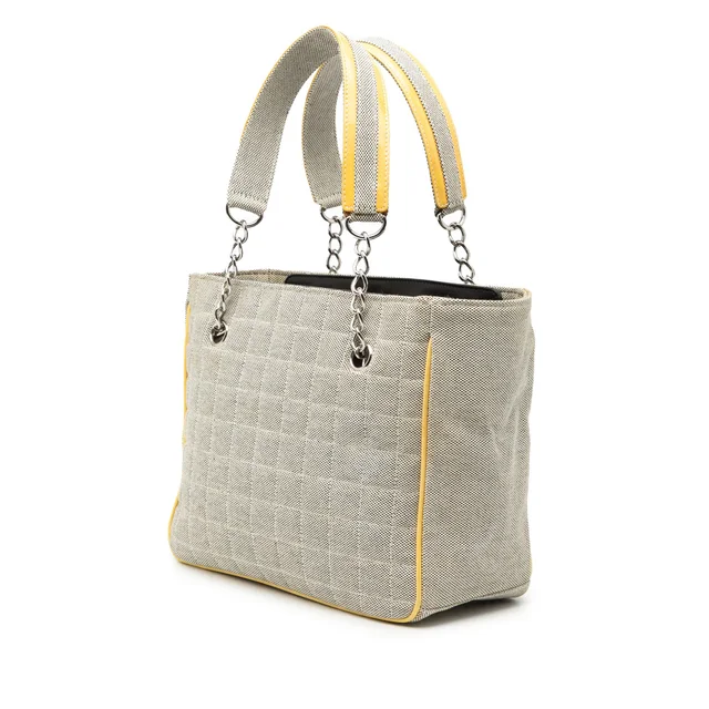 Gray Chanel CC Camellia No. 5 Choco Bar Canvas Tote in Grey Canvas from Designer Revival, photo 2 of 2