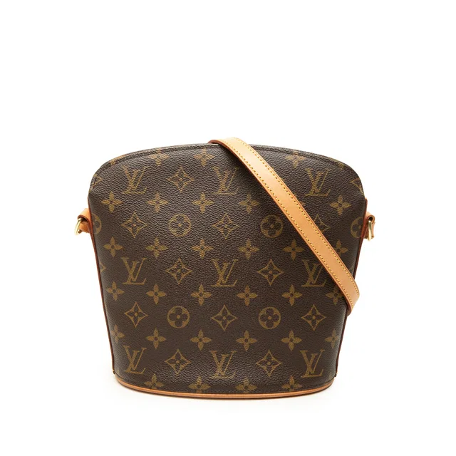 Brown Louis Vuitton Monogram Drouot Crossbody Bag in Brown Coated canvas from Designer Revival