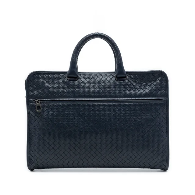 Black Bottega Veneta Nappa Intrecciato Briefcase Business Bag in Black Nappa leather from Designer Revival