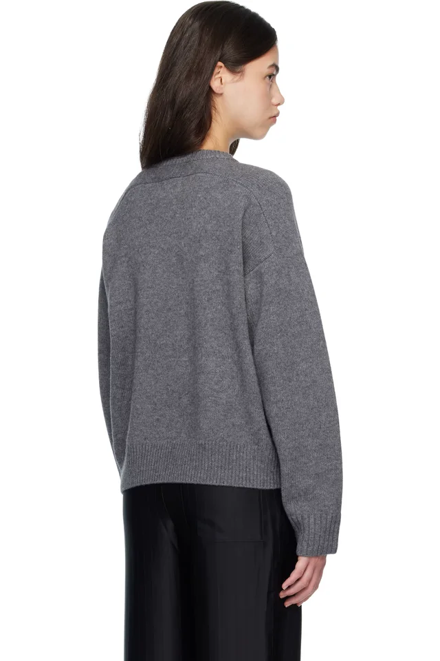 Loulou de Saison Gray AIDAR LDS Wool Cashmere Cardigan, photo 3 of 4 from SSENSE