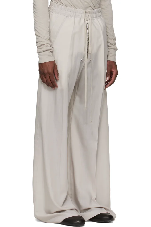 Rick Owens Off-White Temple Wide Bela Trousers, photo 2 of 4 from SSENSE