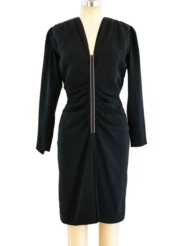 Saint Laurent Rhinestone Trim Mini Dress from Arcade Vintage