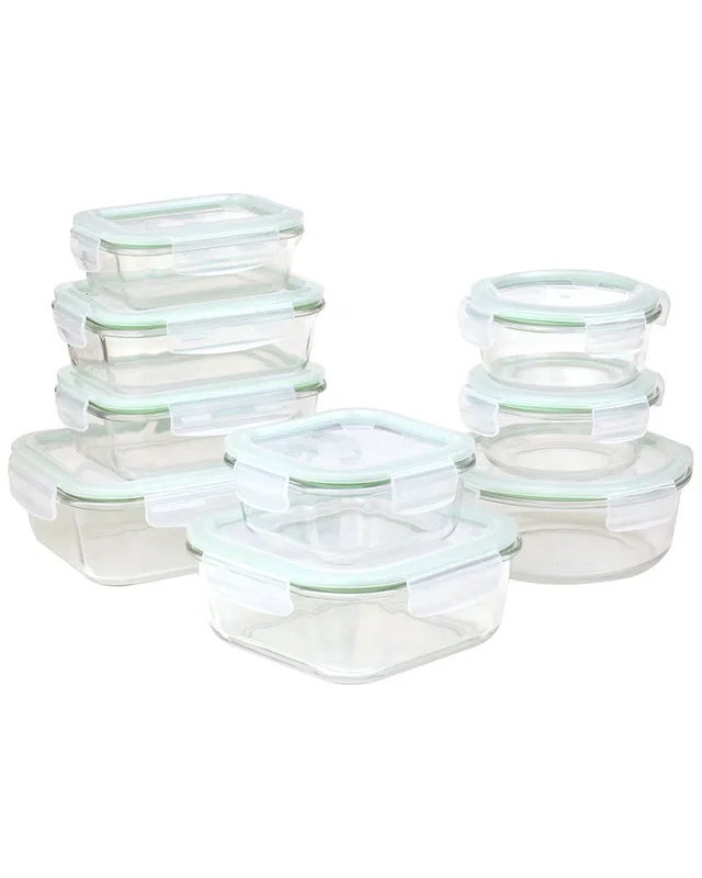 Clean & Healthy 18pc Premium Quality Glass Storage Container Set with Lid, image 1 of 1 from Rue La La