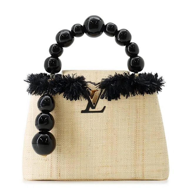 Louis Vuitton Handbag Raffia Capucines Jean Michel Othoniel Arty Collection in Raffia from The Reluxe