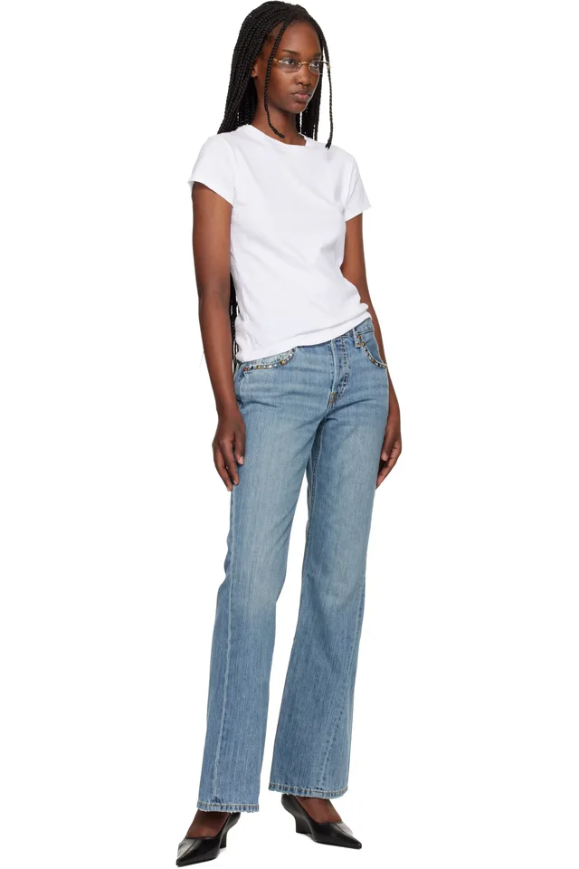 Re/Done White Hanes Edition 1960s Slim T-shirt, photo 4 of 4 from SSENSE