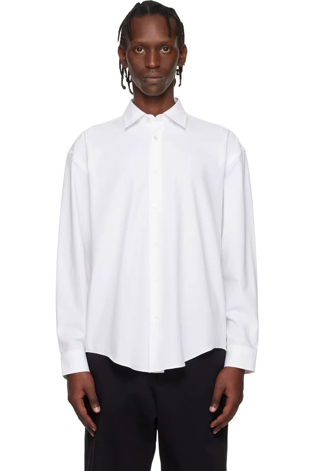 BOSS White Embroidered-Logo Shirt, image 1 of 1 from SSENSE