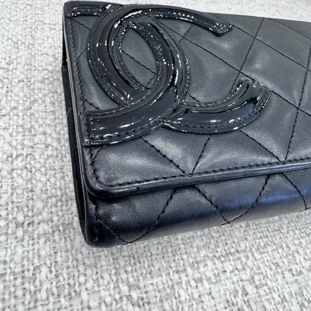 Chanel Cambon Line Long Flap Wallet in Metal, Patent leather, quilted calfskin from Reowned, photo 2 of 8
