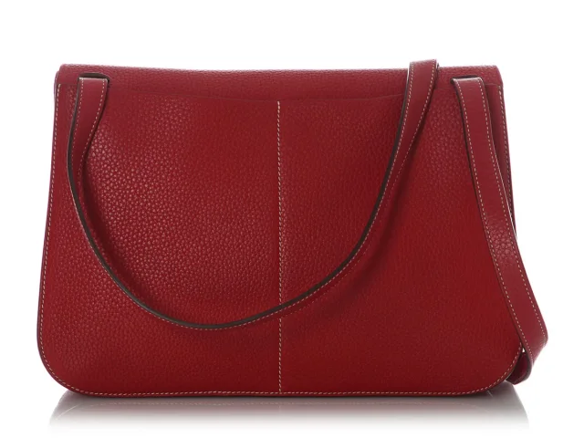 Hermès Clémence Halzan 31 in Red Clemence leather from Ann's Fabulous Finds, photo 4 of 10