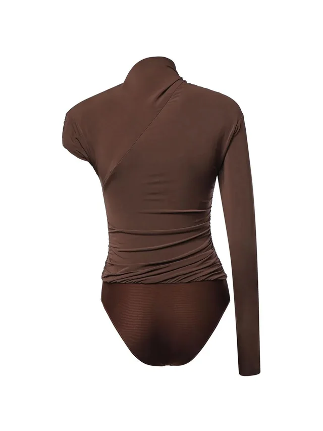 Pinko Asymmetric Draped Bodysuit Top, photo 2 of 3 from SENSER