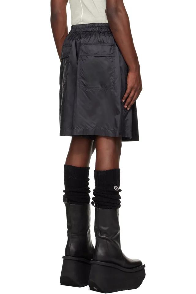 Moncler + Rick Owens Black Kilt Shorts, photo 3 of 5 from SSENSE