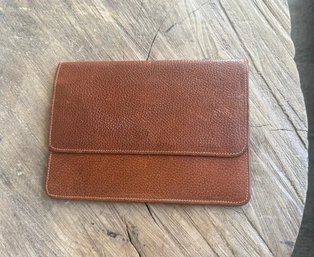 Furla Pebbled Leather Brown Envelope Clutch Wallet Italy Small Vintage in brown|red Leather from Poshmark