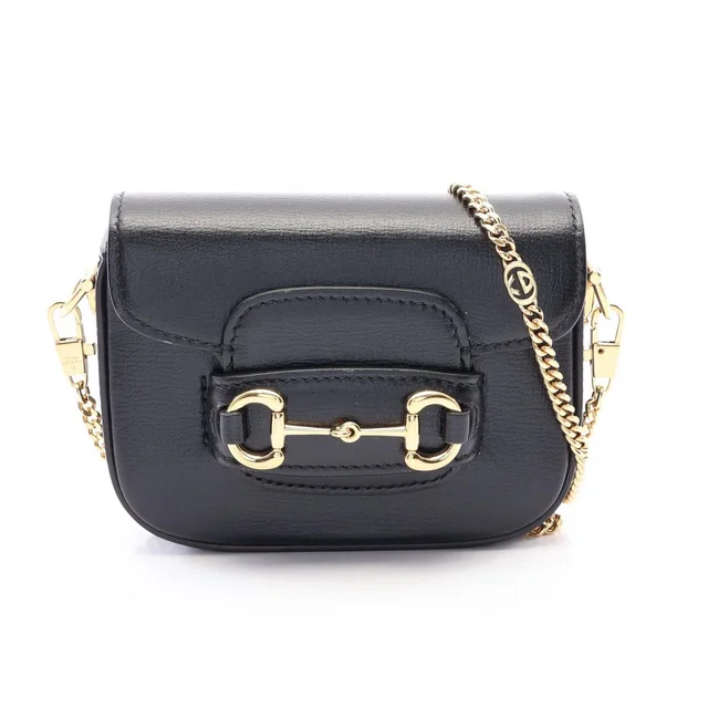 Gucci Shoulder Bag Horsebit 1955 Nano Black Leather in Black Leather from The Reluxe