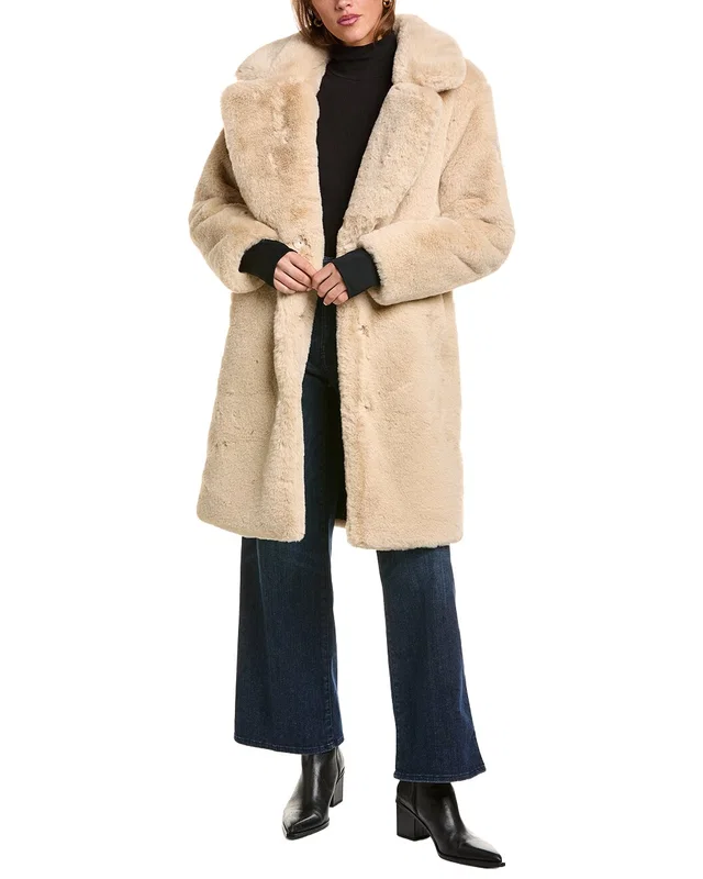 SAM. Long Leather-Trim Coat, image 1 of 1 from Rue La La