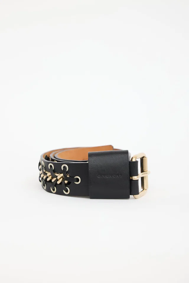 Givenchy Braided Chain Link Belt in Leather from VSP Consignment