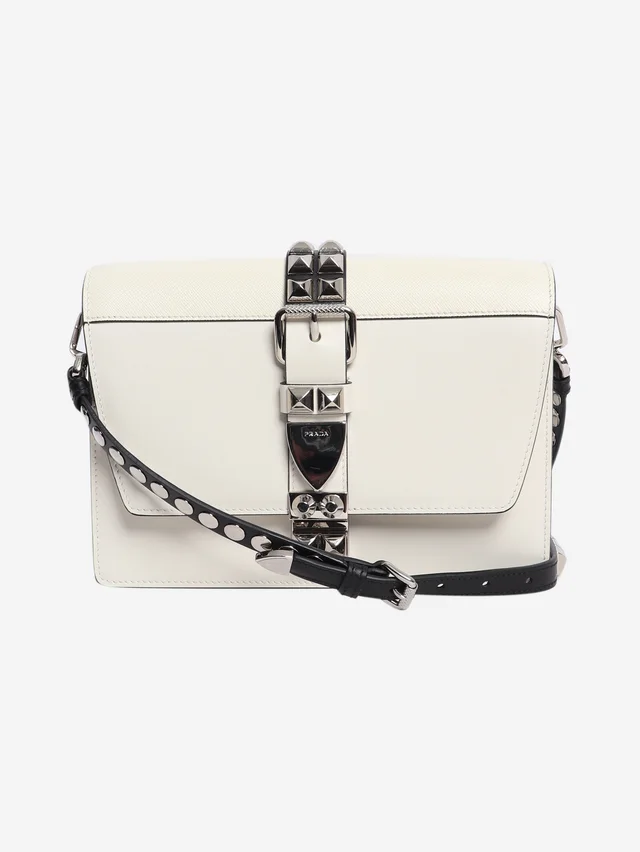 Prada White Elektra leather bag in White Leather from Sign of the Times