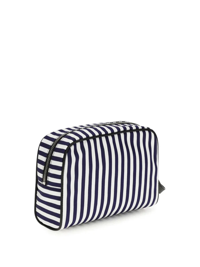 Dolce & Gabbana Striped Poplin Clutch — Blue Cotton in Blue Leather from HEWI