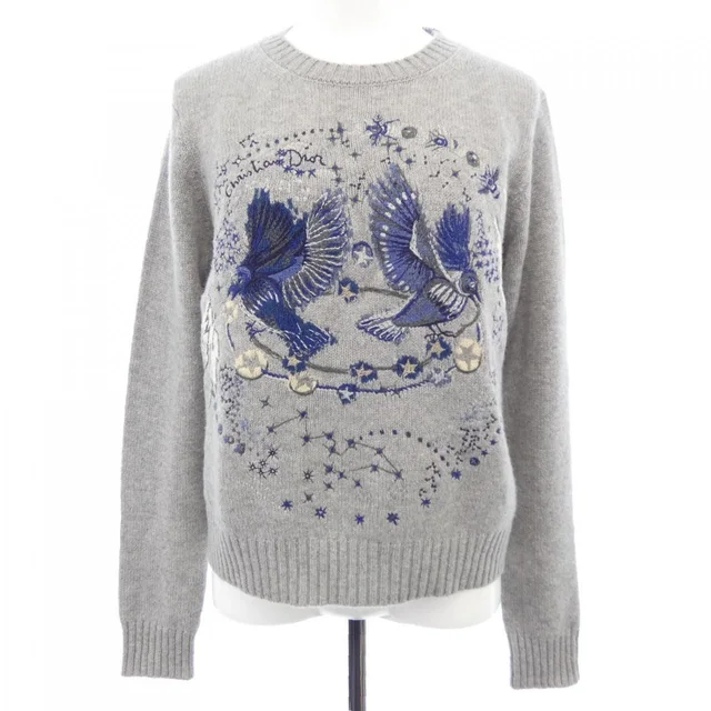 Dior Knit Sweater Gray in Grey Cashmere from The Reluxe