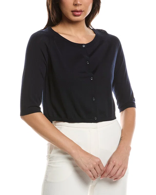 S Max Mara Shoulder Wrap Wool Cardigan, image 1 of 1 from Gilt
