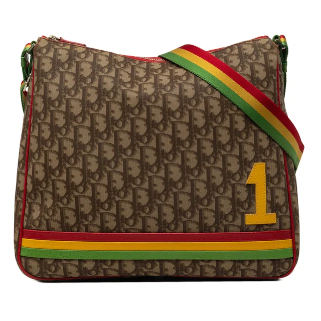 Brown Dior Oblique Canvas Rasta Crossbody in Brown Canvas from Designer Revival