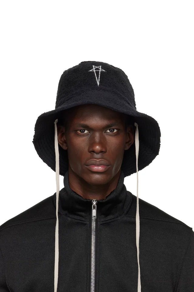 Rick Owens Black Temple Beach Hat, image 1 of 1 from SSENSE