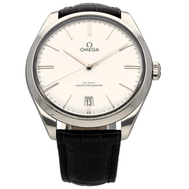 Omega De Ville Trésor 435.13.40.21.02.001 40mm Stainless Steel Watch in Leather from H&T