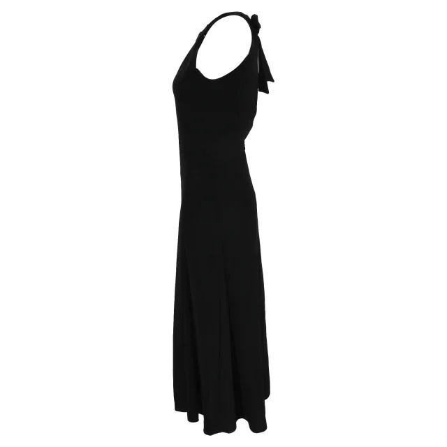 Dries Van Noten Halter Dress in Black Polyester in black, photo 2 of 6 from ShopSimon