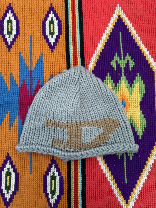 Diesel Vintage Big Logo Knit Beany Hat in blue from Grailed