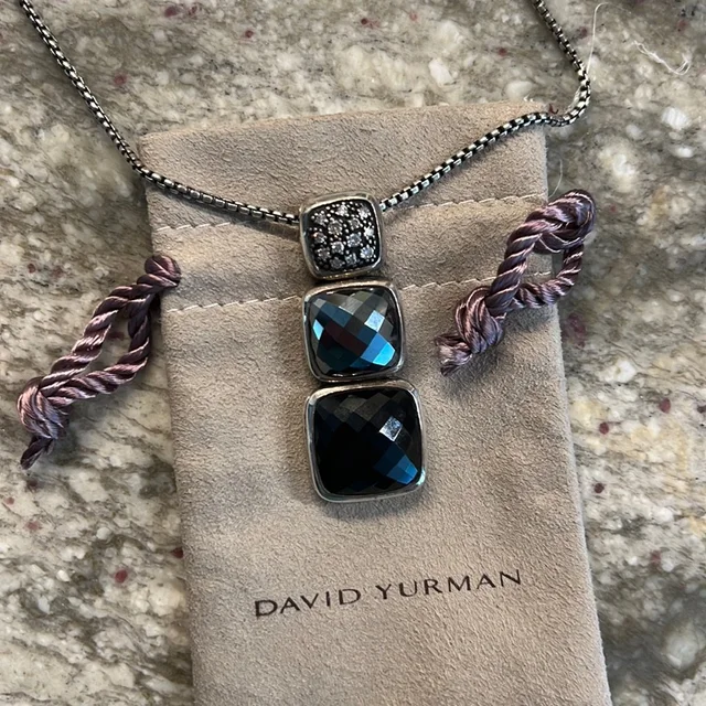 David Yurman Diamond Chiclet Necklace in silver|gray|black from Poshmark