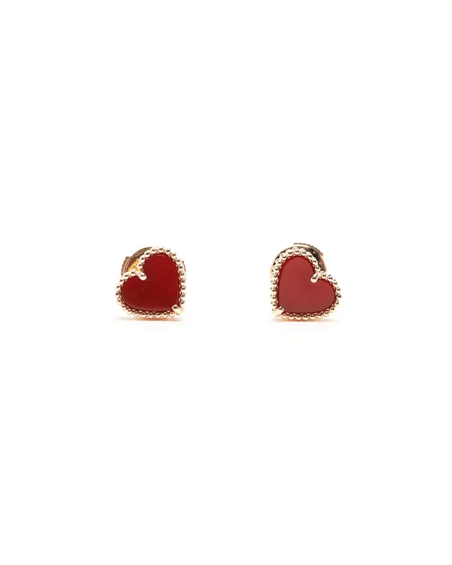 Van Cleef & Arpels Sweet Hearts Carnelian Earrings from A Retro Tale