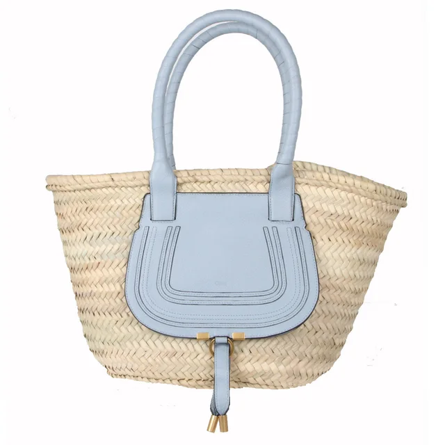 Chloé Marcie Raffia Basket Tote, Shady Blue from Cultstatus, photo 1 of 1