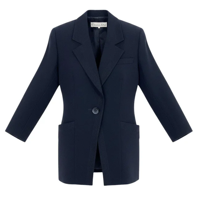 Dior Tailored Jacket Blazer Dark ―navy Wool M in Navy Wool from The Reluxe