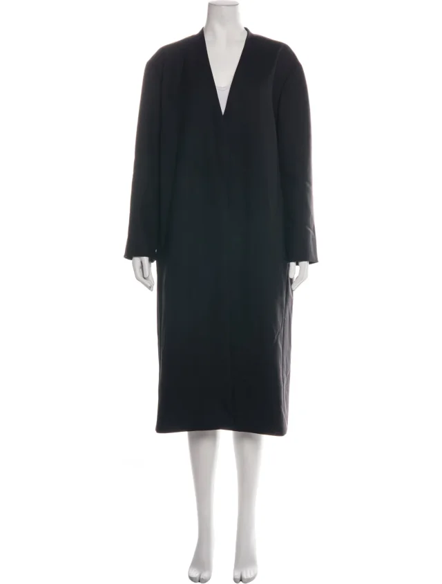 The Row Wool Coat in black Wool from The RealReal