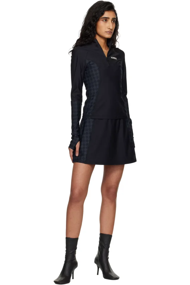 AMIRI Black & Navy MA Quad Long Sleeve T-shirt, photo 4 of 4 from SSENSE