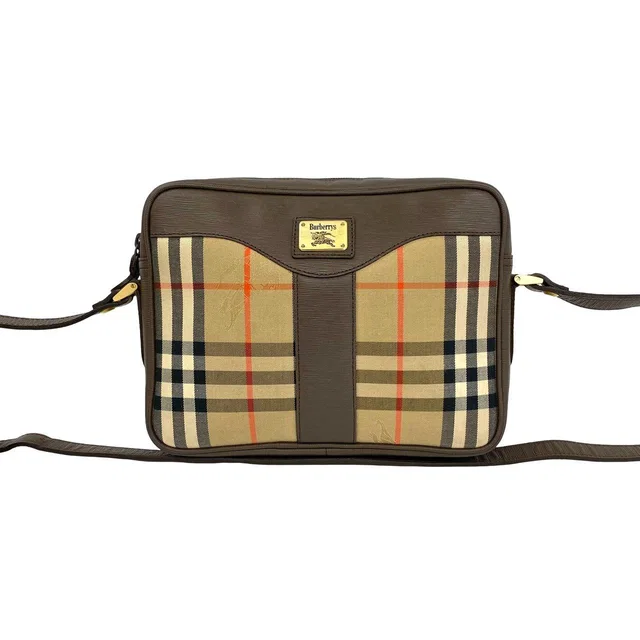 Burberry Canvas Leather Shoulder Bag in Canvas from LuxUness
