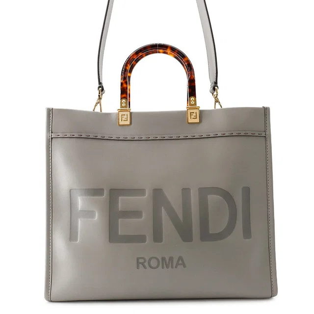 Fendi Sunshine 2-way Shoulder Bag Gray8BH386 Leather Size Medium in Leather from GALLERY RARE