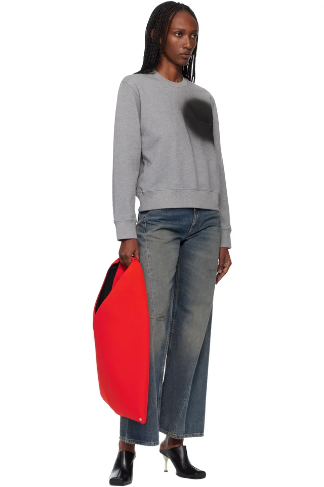 MM6 Maison Margiela Gray Spray Paint Sweatshirt, photo 4 of 4 from SSENSE