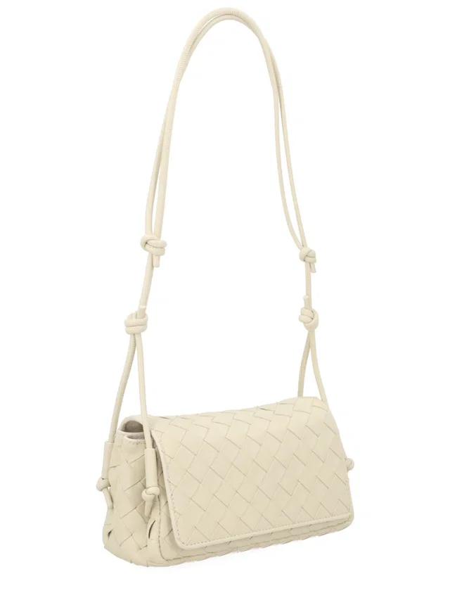 Bottega Veneta Shoulder Bag — Ivory Lamb Leather in White Lambskin from HEWI