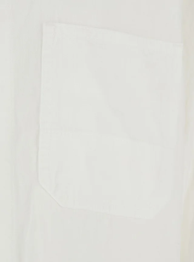 DUNST White Jacket with Wide Collar and Three Patch Pockets on the Front in Cotton Blend for Women in White 65% Cotton 35% Nylon, photo 6 of 6 from Gaudenzi Boutique